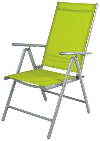 INDA-Exclusiv Mojawo Gartenstuhl - Hochlehner 7-Fach verstellbar - zusammenklappbar - Klappstuhl - witterungsbeständiges Aluminium - wetterfeste Gartenmöbel- extra leicht, Farben:Lime