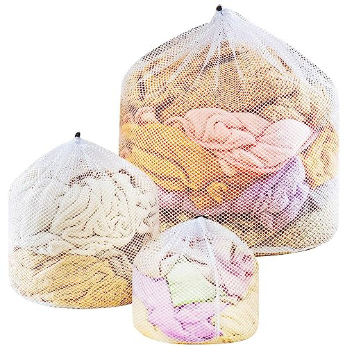 3 Piezas Bolsa Lavadora,Bolsa Malla Lavanderia,bolsa ropa sucia,Bolsa Calcetines Lavadora Reutilizable,para Lavadora Blusa Ropa Interior Sujetador Calcetines,Colegio, Dormitorio