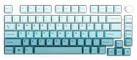 EPOMAKER EmeraldMist 149 Keys PBT Keycaps, Cherry Profile Dye Sublimation Keycaps Set for Mechanical Gaming Keyboard, Compatible with Cherry Gateron Kailh Otemu MX Structure