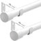 2 Stücke Vorhangstange Weiß Gardinenstange Ausziehbar Curtain Rod aus Edelstahl Verstellbare Gardinen Stangen mit Kappenknäufen für Schlafzimmer, Esszimmer, Wohnzimmer,90-180CM