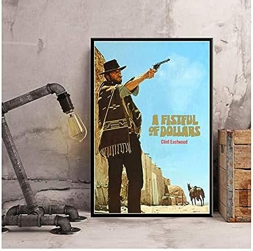 BOBSLA Poster Clint Eastwood Eine Handvoll Dollar Vintage-Filmplakat, Wandkunst, Bild, Leinwand, Malerei, Poster Und Drucke, Heimdekoration 50X70Cm Kein Rahmen