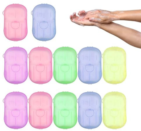 ACONDE Lot de 12 boîtes de papier de savon, 240 feuilles de savon jetables, pour l'extérieur, les voyages, le camping