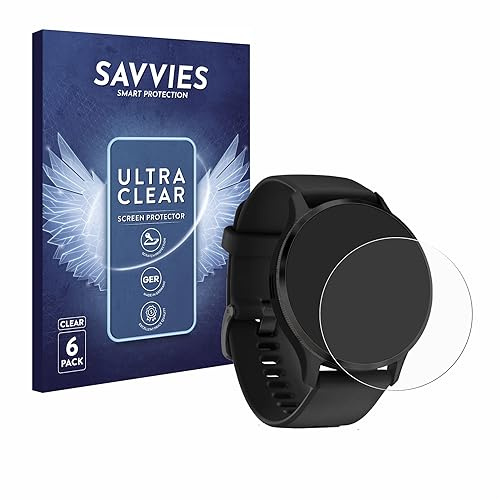 Savvies Schutzfolie für Garmin Venu 3S | 6 Stück Transparenter Displayschutz Made in Germany Ultra-Klar Displayschutz-Folie