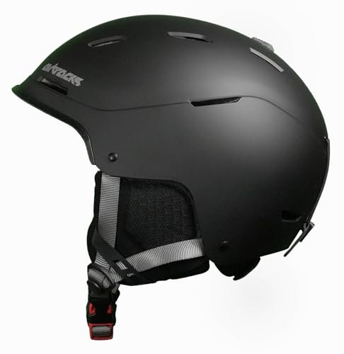 Airtracks Strong SP-S210 Skihelm Snowboardhelm für Herren und Damen Ski Snowboard Helm mit Ventilationssystem stufenloser Anpassung Farben Matt Schwarz Weiß Grau (Schwarz, L(58cm-61cm))