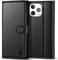 Kuafcase Compatible for iPhone 13 Pro Max Case with 4 Card Slots Magnetic Closure Kickstand Shockproof Protective Phone Case Compatible for iPhone 13 Pro Max - Black