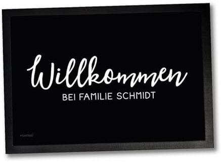 Sunnywall Personalisierte Fußmatte | Fußmatte Familie personalisiert | Fußmatte für Paare | Willkommen für Familien und Freunde | Einzug (Willkommen bei, 90 cm x 60 cm (Gr4))