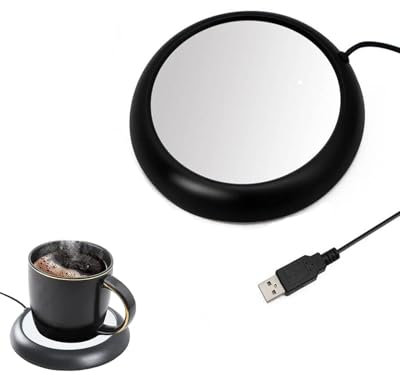 MYMULIKE USB Coffee Mug Warmer for Desk - Easy to Use for Office/Home - Suitable for Tea, Coffee, Milk (Black)