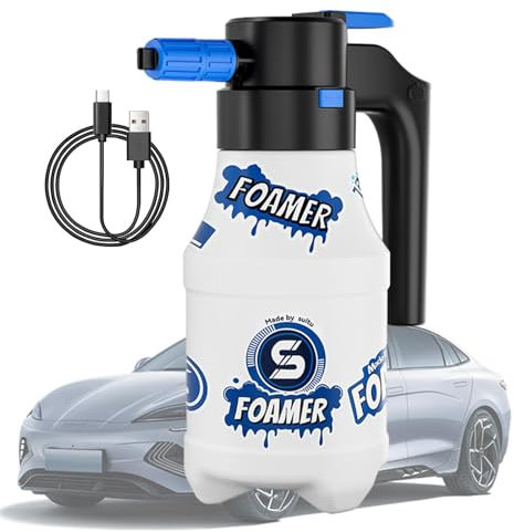 1,5L Elektrische Autowasch Sprühflasche, Elektro-Auto-Schaumsprüher, Großes Fassungsvermögen Schaumsprühgerät mit USB, Schaumsprüher für die Autowäsche für Waschen Auto Haustiere Gartenarbeit