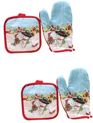 Guanti resistenti al calore. 2 pezzi guanti conigliera guanto pupazzo di neve di Natale guanto antiscivolo guanto da forno guanti da griglia presina pupazzo di neve guanti da forno natalizi guanti da