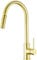 GULICA Brushed Gold Kitchen Tap, Single Handle, 2 Water Mode 360 Degree Swivel Pre-Rinse Pull Out Kitchen Sink Tap