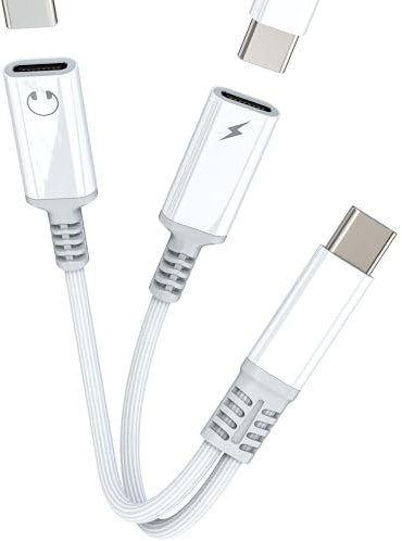 USB C Dual Jack Headphone Charging Adapter(2in1)Type C Fast Charger Splitter DAC Aux Audio Cable Dongle for Apple iPhone 16 15 pro Converter compatible for Samsung Earphone Adaptor for ipad Connector