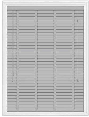 Home In Style 4U Faux Wood Blinds Window Venetian Blinds Easy Fit Child Safe Tape Trimmable Wooden Blinds-50mm Slats with Aluminium Headrail Grey, W60cm x L150cm