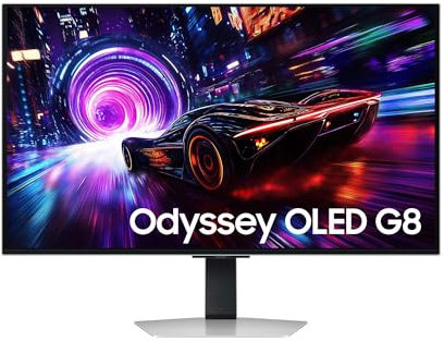 Samsung Ecran 32'' Gaming Odyssey OLED G8-G81SF Argenté 240Hz 0,03ms 3840x2160 250cd/m² 2xHDMI DP 3xUSB Réglab Haut Orient Pivot Inclinable