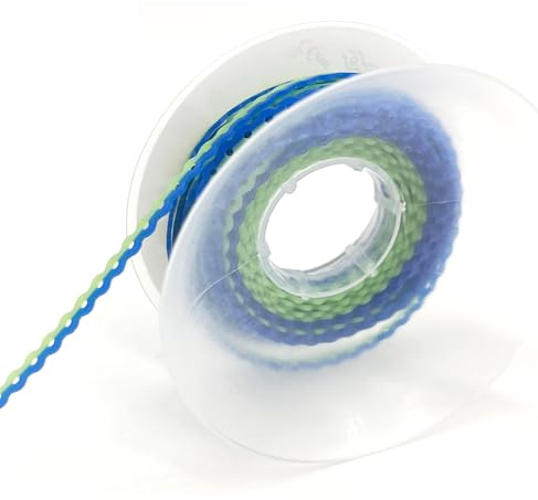 Zahnkieferorthopädische Power-Kette, gemischte Farben, elastische Gummibänder für Zahnspangen, 4,5 m/Rolle (blau und grün, geschlossen)