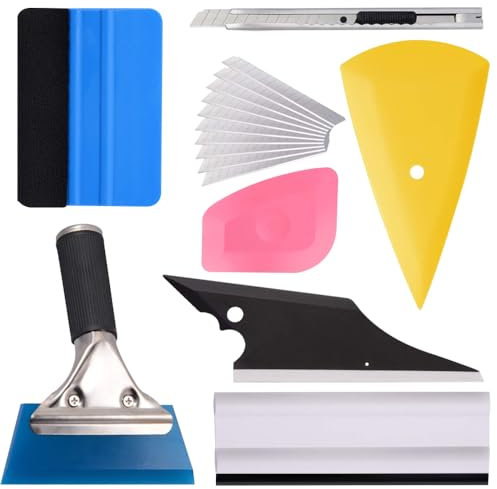 Window Tint Kit, 17 Piece Car Vinyl Wrap Tool Set, Includes Vinyl and Felt Squeegees for Window Film Installation