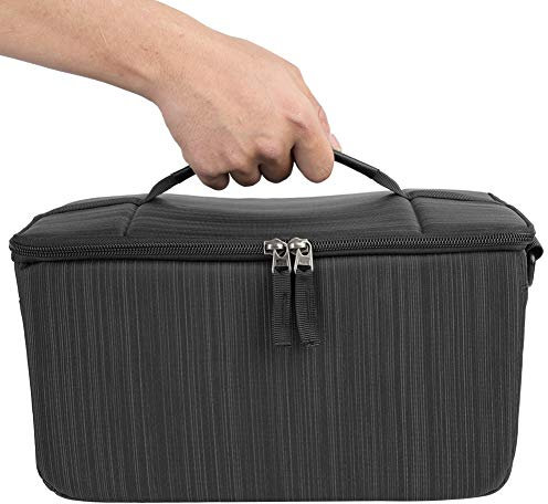 KIMISS Camera Protective Bag, DSLR Camera Lens Bag with Strap Insert Partition Pouch Protect Case Camera Flash Light Accessories (#02)