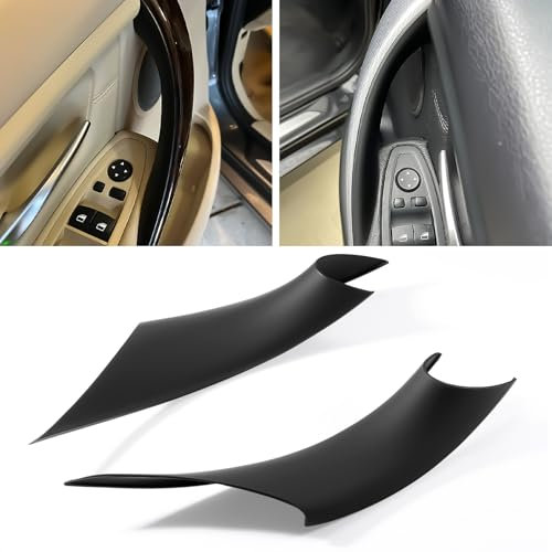 GEARCELL Front Interior Door Handle Covers Compatible with BMW 3 Series 4 Series F30/F31/F34/F80 F32/F33/F36, Inside Driver Side and Front Row Passenger Door Pull Handle Covers (Black), Set of 2
