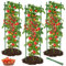 MYMULIKE Tomatenkäfige für den Garten, 130 cm, verstellbare Tomaten-Pflanzenpfähle, Stützkäfige, Rankgitter für Gemüse, Blumen, Obst, Kletterpflanzen, 20 Bindedrähte im Lieferumfang enthalten, 3