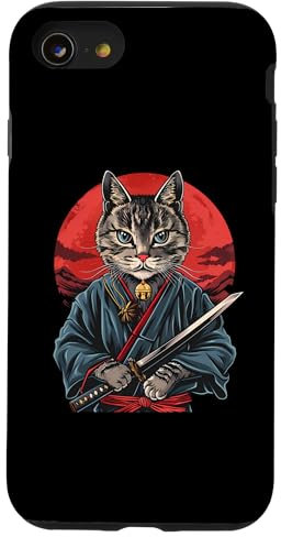 iPhone SE (2020) / 7 / 8 Samurai Cat Japanese Art Japanese Warrior Japanese Ninja Cat Case