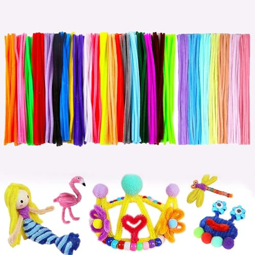 Wenrescry 300 Limpiapipas manualidades, 27 colores, alambre de chenilla para proyectos creativos de bricolaje, manualidades y decoración del hogar, 30 cm de longitud