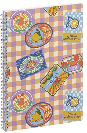 Clairefontaine 116265C - Notizheft / Kladde mit Doppelspirale, Dolce Amore, DIN A4 21x29,7 cm, 74 Blatt, liniert mit Rand, sortiert, 1 Stück