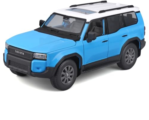 MAISTO Toyota Land Cruiser J25 (2024), hellblau - Modellauto 1:24, Originalgetreues Sammlerauto Spielzeugauto mit beweglichen Lenkrad, Türen & Haube, ab 3 Jahren (532924BL)