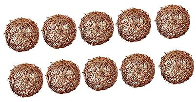 BESTYASH 10stücke Rattan-dekorbälle Handgefertigte Naturmaterialien Für Kindergarten Bar Und Hochzeiten Stilvolle Hängedekorationen Für Weihnachten Und Besondere Anlässe