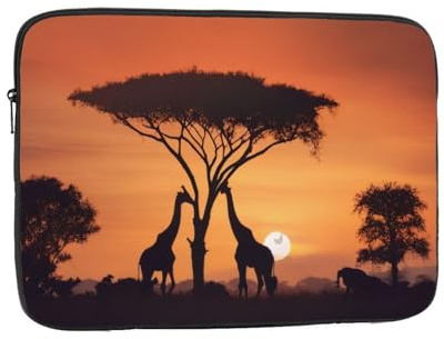 Water-Resistant Laptop Case Sleeve Giraffe Under The Tree In Africa - Slim & Portable Shockproof Protective Cover For 10 Inch, 12 Inch, 13 Inch, 15 Inch, 17 Inch Laptops