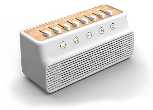 Kingbar Machine à Bruit Blanc, 8 Options de mixage de Sons naturels, Enceinte Bluetooth Portable, pour Dormir, Maison, Bureau, Voyage, Cadeau pour Adult Bébé, White