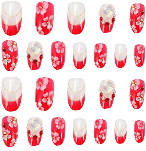 24 Patchs Autocollants Pour Faux Ongles Noël Couverture Complète Décoration Ongles Artificiels