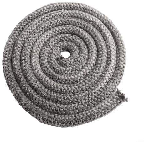 Joint de four rond avec colle pour poêles à bois, 8 mm de diamètre 16 mm, 2 x 5 m de long (2,5 m x 10 mm)