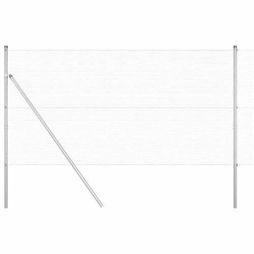 Geschweißter Drahtzaun aus Metallstahl, 1x25 m mit 13 Pfosten – Feuerverzinkt, langlebig & stabil – Ideal für Gartenumrandung, Gartengrenze und Grundstücksabgrenzung