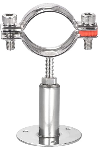 TA-VIGOR 304 Stainless Steel Adjustable Pipe Support Bracket, Wall and Ceiling Mount Pipe Clamp Holder for 38-40mm Tubes, Heavy Duty Tube Clamp with Mounting Parts