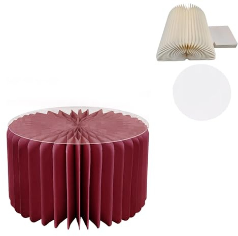 1 Stück Zylinderständer aus Karton mit PVC-Scheibe,Papier Zylinder ständer für Party,Faltbare papiersäulen 20/40/60/80/100 cm hoch Hochzeit Runde säulen Karton Blumensäule Vasen(Weinrot,H 20cm)
