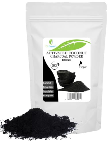 Aktivkohlepulver - 100 gr - Verwendung in Masken, Packungen, Peelings, Peeling-Formulierungen, Farbstoffen für Seifen, Make-up-Formulierungen wie Mascara, Lidschatten, Eyeliner