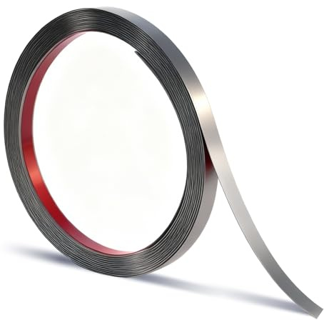 Metallband Selbstklebend, Edelstahl Silber Zierleisten Selbstklebend, – 5m x 1cm Wandleiste für Kamin, Spiegelrahmen und Möbel, Lückenfüller, gebürstetes Silber, ideal für kreative Raumgestaltungen