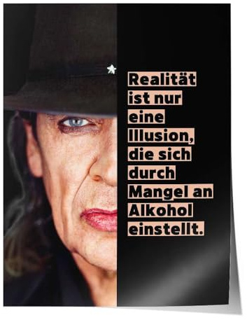 CANVEO Udo Lindenberg Bild Poster Leinwand, Geschenk Musik Kunstdruck, Rockmusik Deutschrock Rocklegende Wandbild, Spruch Zitat Musiklegende, Musikliebhaber Fanartikel