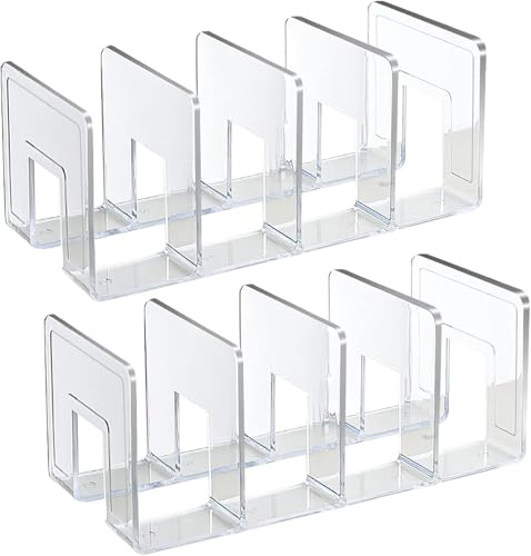 Set di organizer in acrilico, 2 pezzi, modello 2026, organizer multiuso in acrilico, porta riviste, divisori per mensole e organizer per borse, per casa/ufficio/armadio