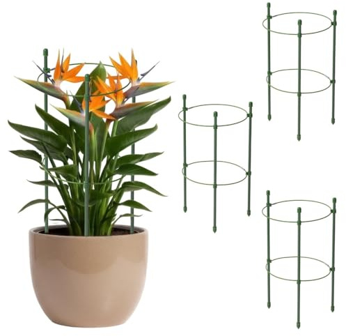 KADAX Rankhilfe für Pflanzen, 30cm, 3er Set, Pflanzenstütze aus Stahl, Blumenstütze, Pflanzenhalter, Rankgitter für Kletterpflanzen im Garten oder Blumentopf, Rankturm für Tomaten