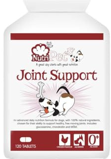 Nutri-Pets Joint Support for Dogs – Premium Hip & Joint Supplement with Glucosamine, Chondroitin, MSM, Curcumin & Hyaluronic Acid – 120 Tablets – Up to 120 Days Supply