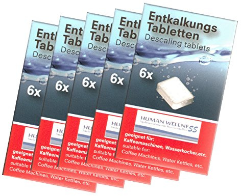 Kaffeereiniger 5x Entkalkertabletten für Kaffeevollautomat & Wasserkocher | Made in Germany Entkalker Tabs, ideal für Jura, Krups, Melitta und DeLonghi, hochwirksam, ergibt 500 ml Lösung pro Tablette
