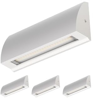 ledscom.de 4 Stück LED Wandleuchte/Treppenlicht SEGIN für außen, IP54, flach, Downlight matt, eckig, 6,2 W, 566lm, warmweiß