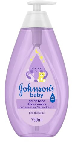 JOHNSON'S Baby Gel de baño para bebé Dulces Sueños (1x750 ml), gel de ducha con esencias relajantes NaturalCalm, ideal para bebés recién nacidos, fórmula No Llores Más