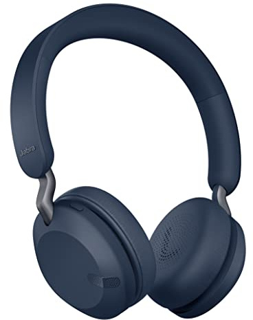 Jabra Elite 45h Casque sans Fil Supra-Auriculaire – Casque Compact Pliable avec Une Autonomie de 50 Heures – Technologie d'Appel à 2 Microphones – Bleu Marine
