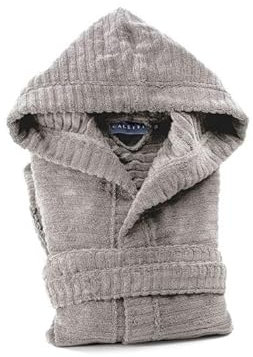 Caleffi Stripe Accappatoio con Cappuccio, Cotone , Naturale, S, 73828