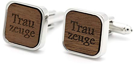 NaturSchatulle Manschettenknöpfe Herren Holz Gravur Trauzeuge 1 Paar Silber Manschettenknopf Eckig Hochzeit Anzug Männer Cufflinks for Men