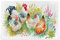 500 Teile großes Puzzle für Kinder und Erwachsene, Huhn und Hahn im Gras.