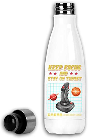 Stay On Target Retro Gaming Poster Pixel Art Thermische Reiseflasche 350ml