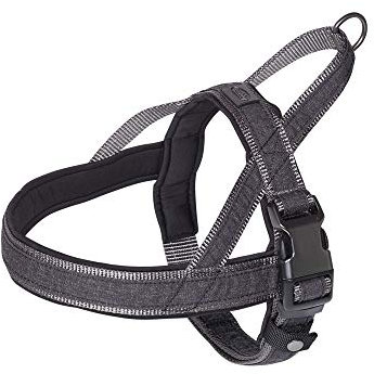 Nobby Norweger Geschirr Linen Deluxe, schwarz/grau L: 50-64 cm + 42 cm, B: 25/35 mm, 1 Stück