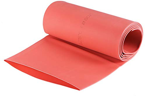 sourcing map Heat Shrink Tubing, 80mm Dia 128mm Flat Width 2:1 rate Shrinkable Tube Cable Sleeve 1m - Red